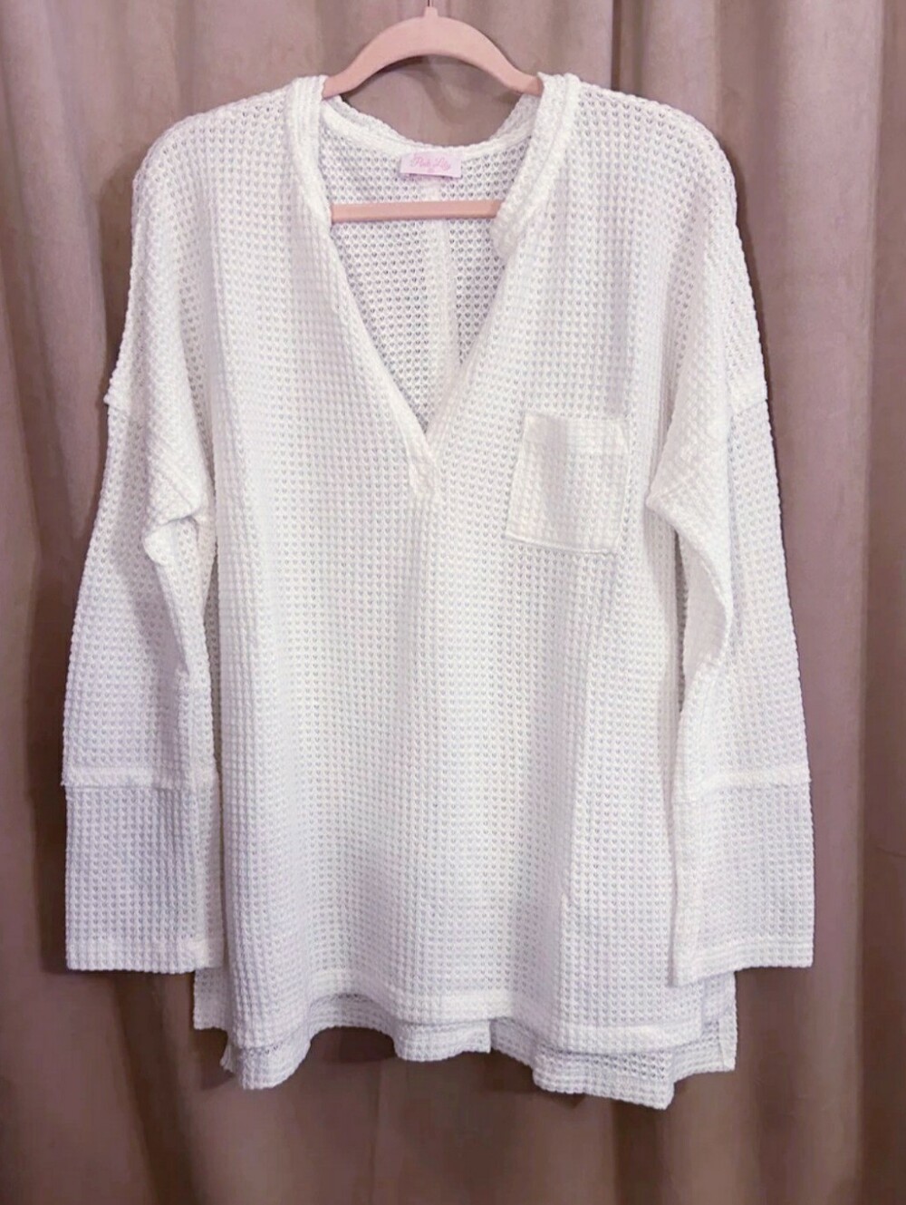PINK LILY THERMAL KNIT TOP